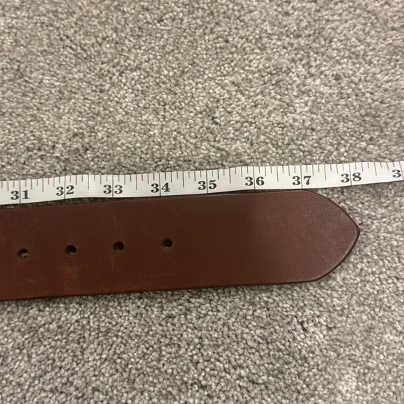 Vintage BURBERRY Brown Adjustable Womens Leather Belt Equestrian Wide - Picture 7 of 10